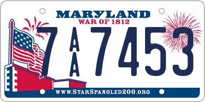 MD license plate 7AA7453