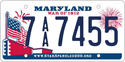 MD license plate 7AA7455