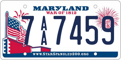 MD license plate 7AA7459