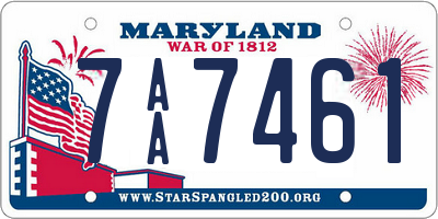 MD license plate 7AA7461