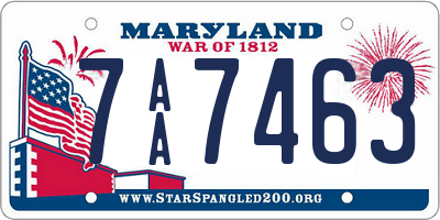MD license plate 7AA7463