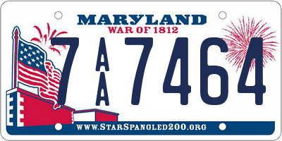 MD license plate 7AA7464