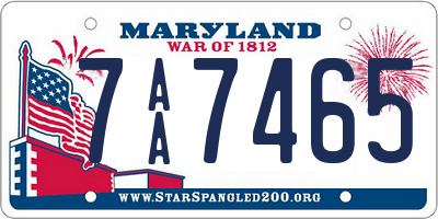 MD license plate 7AA7465