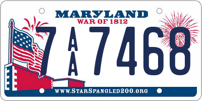 MD license plate 7AA7468