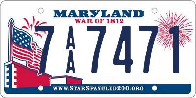 MD license plate 7AA7471