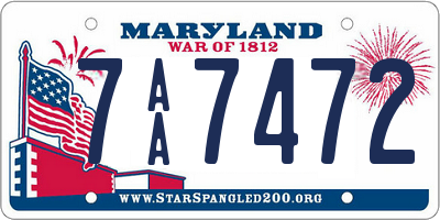 MD license plate 7AA7472