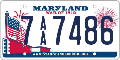 MD license plate 7AA7486