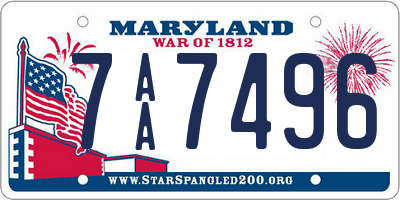 MD license plate 7AA7496