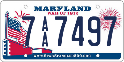 MD license plate 7AA7497