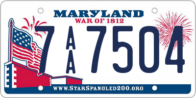 MD license plate 7AA7504