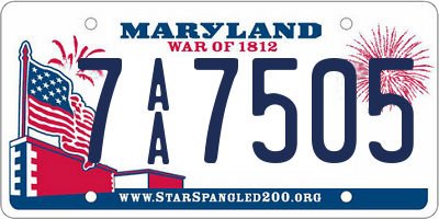 MD license plate 7AA7505