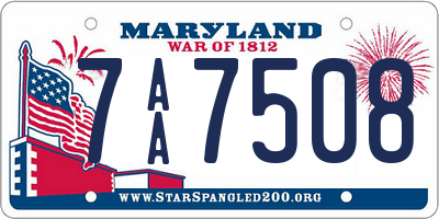 MD license plate 7AA7508