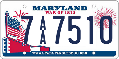 MD license plate 7AA7510