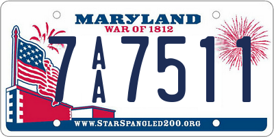 MD license plate 7AA7511