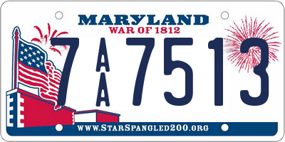 MD license plate 7AA7513