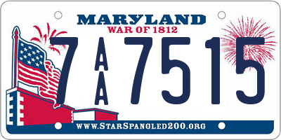 MD license plate 7AA7515