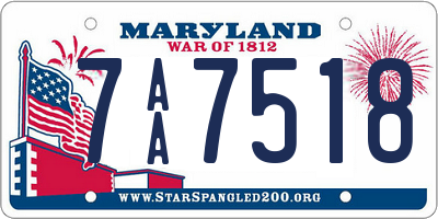 MD license plate 7AA7518