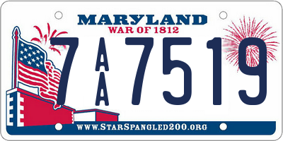 MD license plate 7AA7519