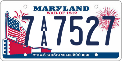 MD license plate 7AA7527