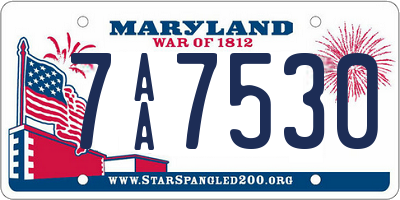 MD license plate 7AA7530