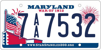 MD license plate 7AA7532