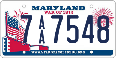 MD license plate 7AA7548