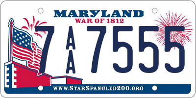 MD license plate 7AA7555