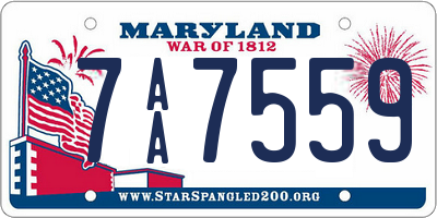 MD license plate 7AA7559