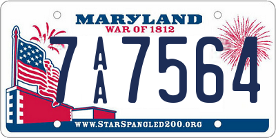 MD license plate 7AA7564