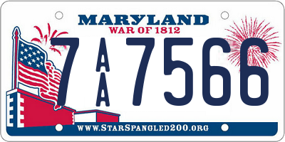 MD license plate 7AA7566