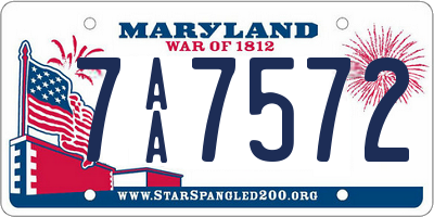 MD license plate 7AA7572