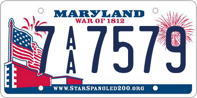 MD license plate 7AA7579