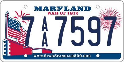 MD license plate 7AA7597