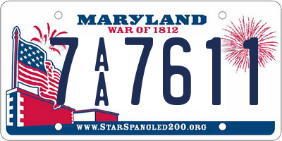 MD license plate 7AA7611