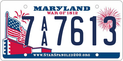 MD license plate 7AA7613