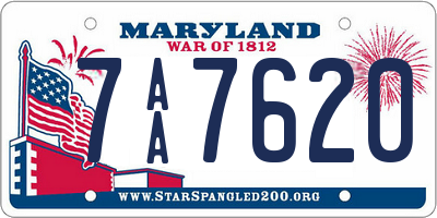 MD license plate 7AA7620