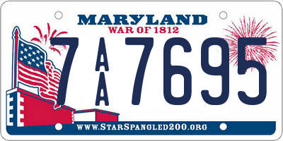 MD license plate 7AA7695