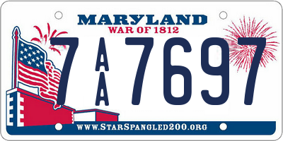 MD license plate 7AA7697