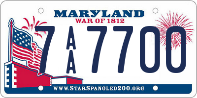 MD license plate 7AA7700