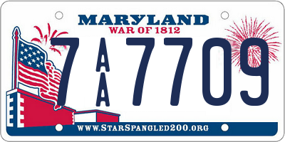 MD license plate 7AA7709