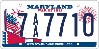 MD license plate 7AA7710