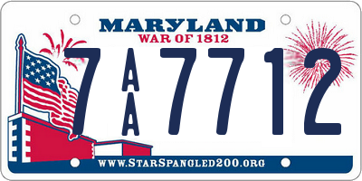MD license plate 7AA7712