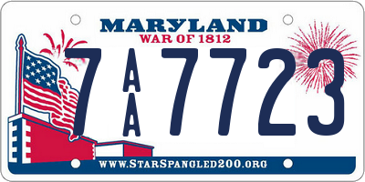 MD license plate 7AA7723