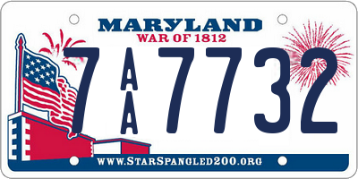 MD license plate 7AA7732