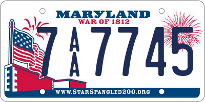 MD license plate 7AA7745