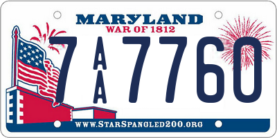 MD license plate 7AA7760