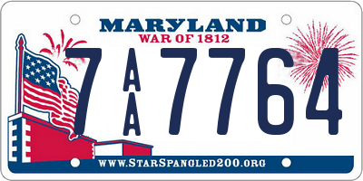 MD license plate 7AA7764