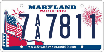 MD license plate 7AA7811