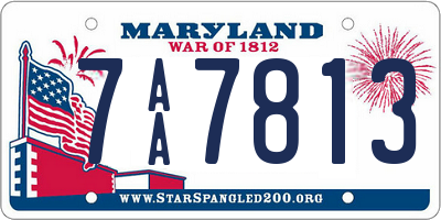 MD license plate 7AA7813