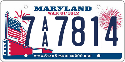 MD license plate 7AA7814